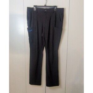 AMAZON Pants Mens Large (34-36) Black Zip Up 6 Pockets Logo Stretch